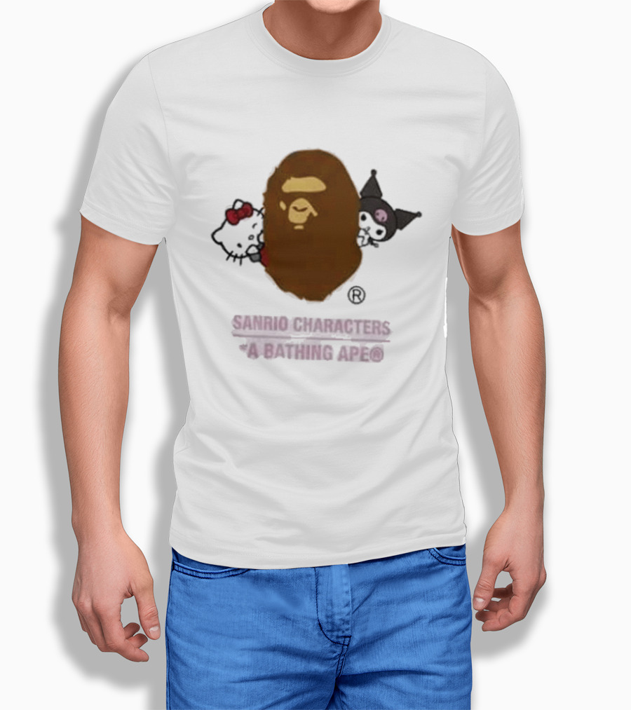 Hello Kitty Kuromi Sanrio Characters A Bathing Ape Babymilo Collaboration T-Shirt