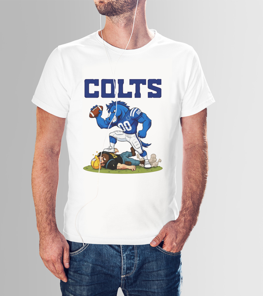 Colts Football Rivalry Humor Vs Steelers Comic T-Shirt