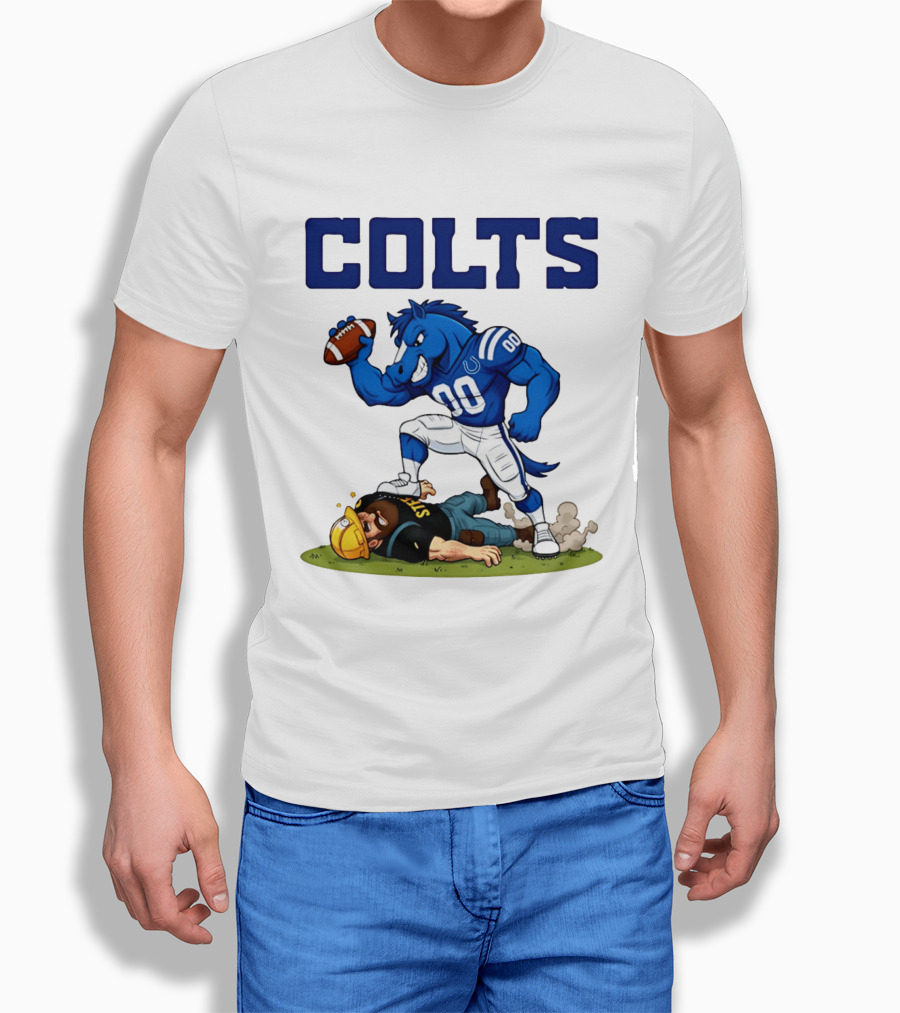 Colts Football Rivalry Humor Vs Steelers Comic T-Shirt