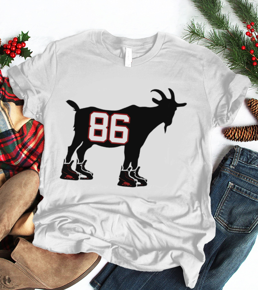 Jack Hughes GOAT 86 New Jersey Devils Tribute With Hockey Skates T-Shirt