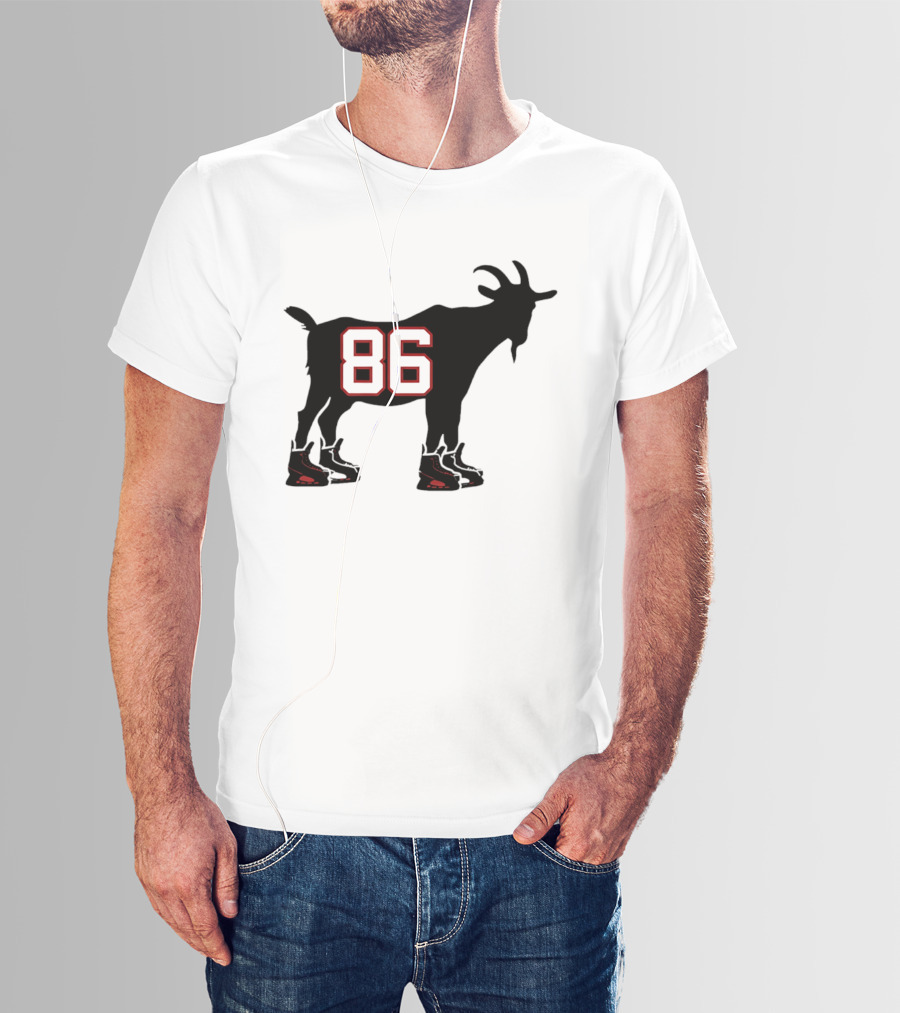Jack Hughes GOAT 86 New Jersey Devils Tribute With Hockey Skates T-Shirt