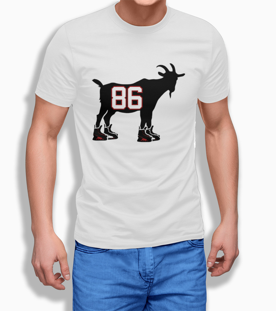 Jack Hughes GOAT 86 New Jersey Devils Tribute With Hockey Skates T-Shirt