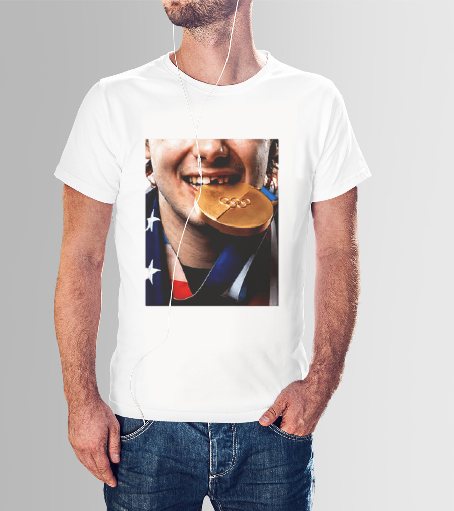 Jack Hughes Teeth Gold Medal 2026 Milano Cortina Winter Olympics T-Shirt