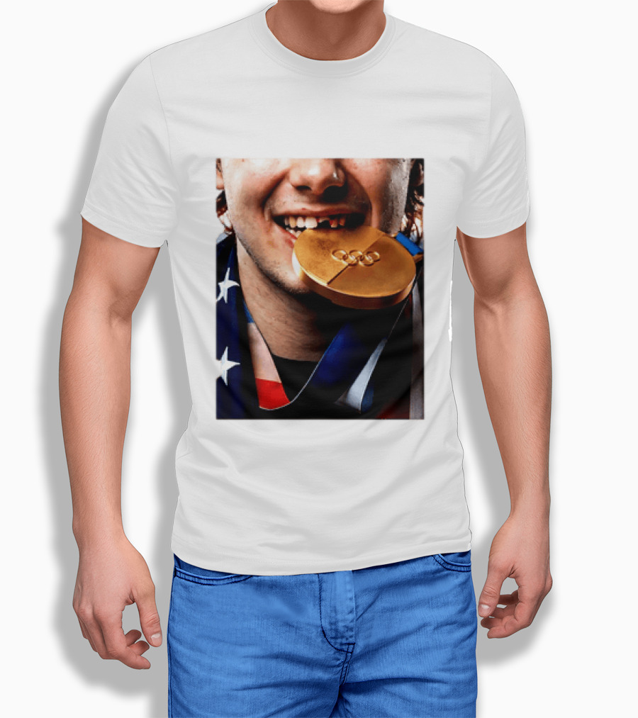 Jack Hughes Teeth Gold Medal 2026 Milano Cortina Winter Olympics T-Shirt