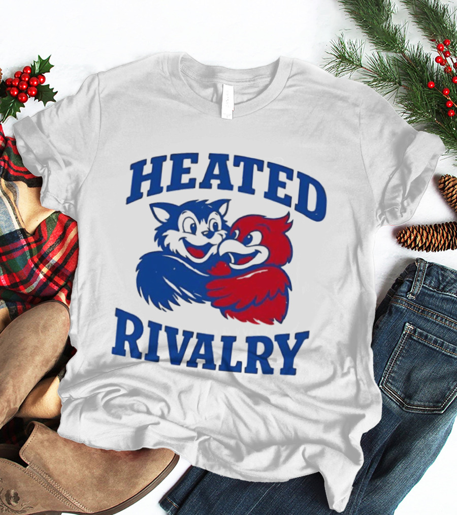 Heated Rivalry Kentucky Wildcats Louisville Cardinals Hugging Cartoon T-Shirt