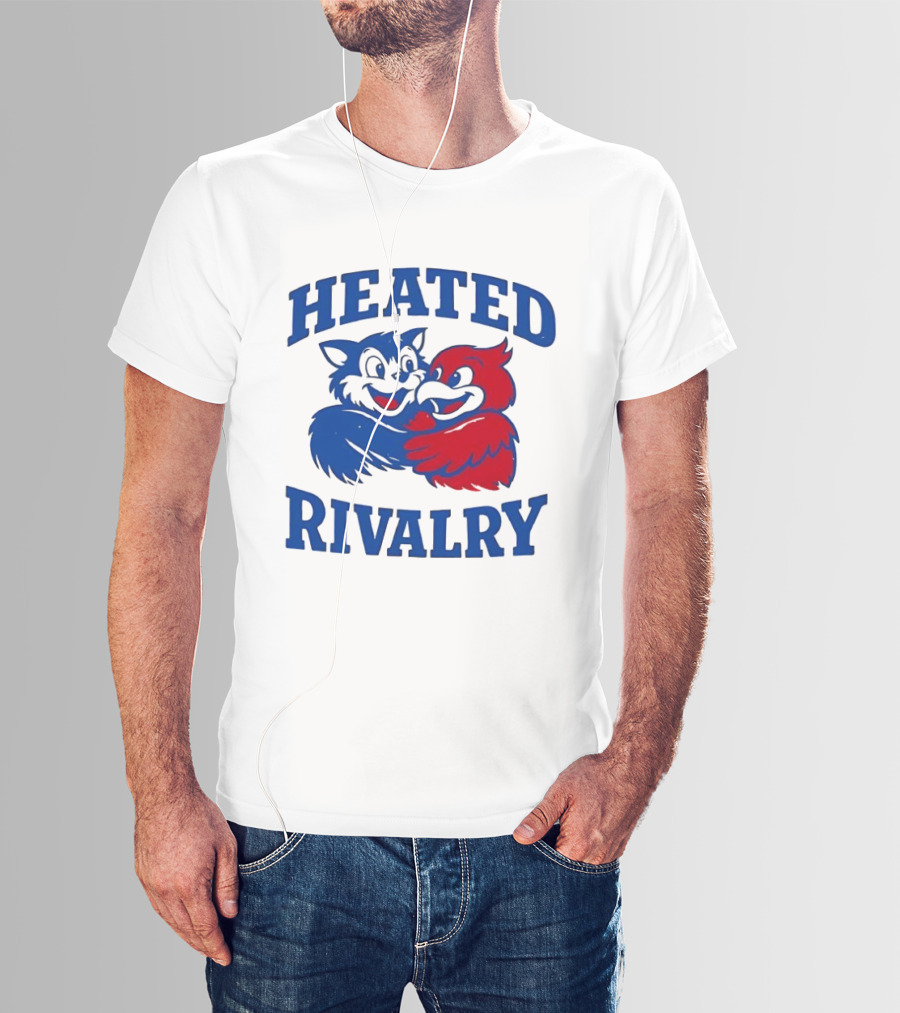 Heated Rivalry Kentucky Wildcats Louisville Cardinals Hugging Cartoon T-Shirt