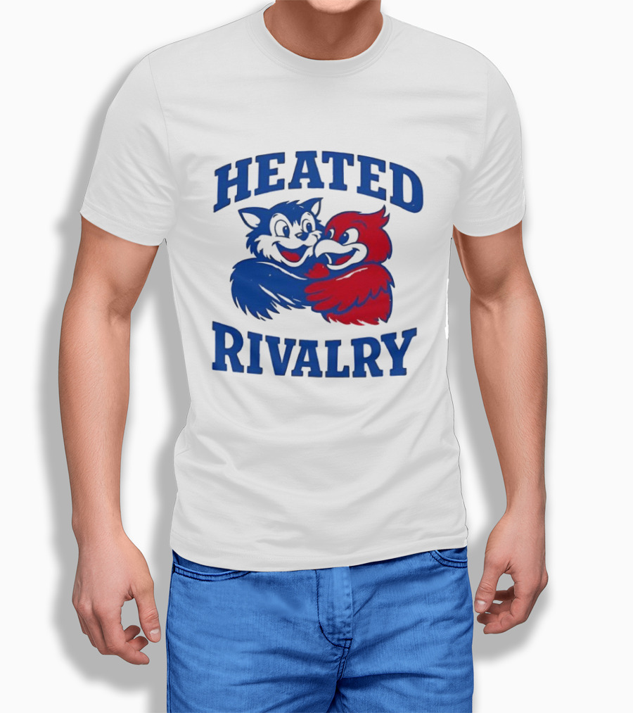 Heated Rivalry Kentucky Wildcats Louisville Cardinals Hugging Cartoon T-Shirt
