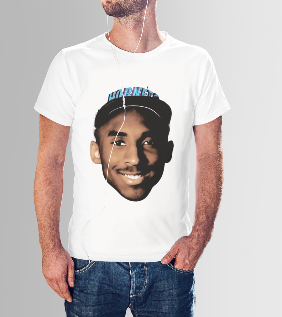 Kobe Bryant Draft Day Hornets Cap Big Face T-Shirt