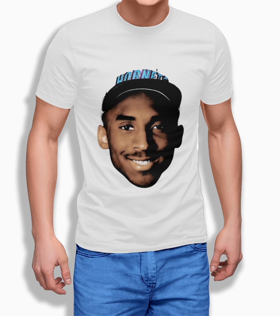 Kobe Bryant Draft Day Hornets Cap Big Face T-Shirt
