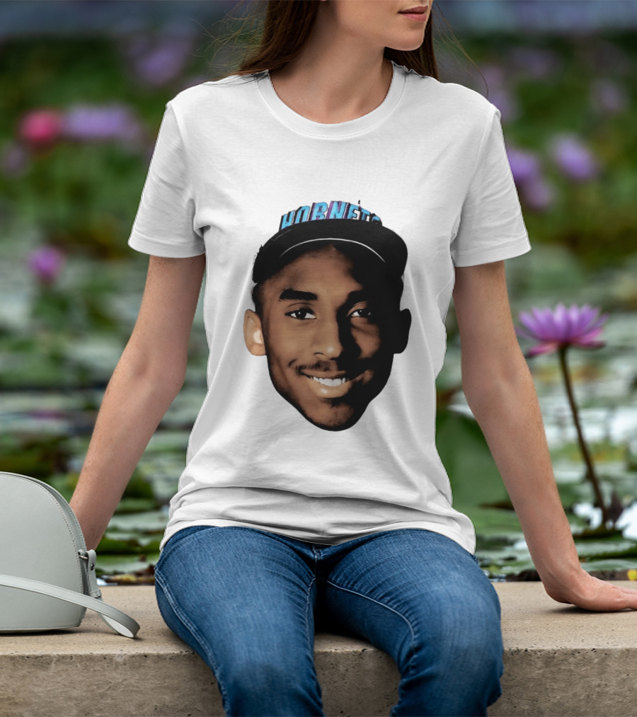 Kobe Bryant Draft Day Hornets Cap Big Face T-Shirt