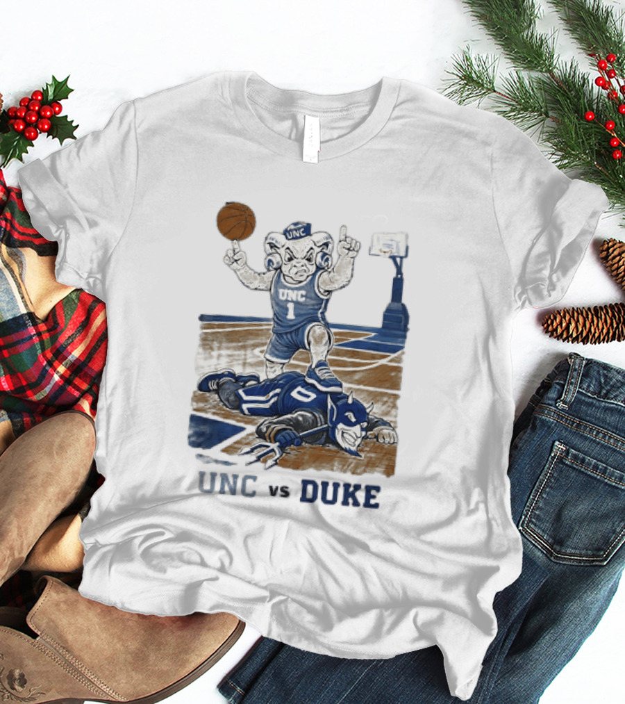 UNC Vs Duke Basketball Rivalry Game Mascot Showdown T-Shirt