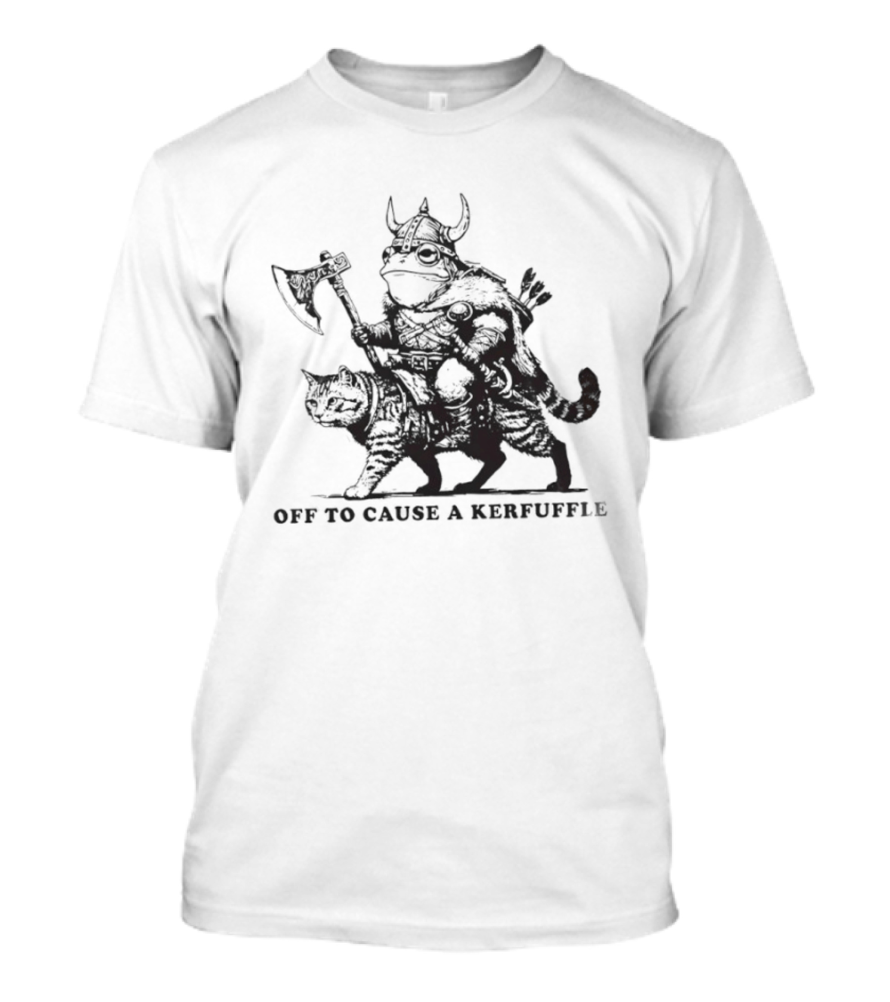 Off To Cause A Kerfuffle Viking And Cat Adventure T-Shirt