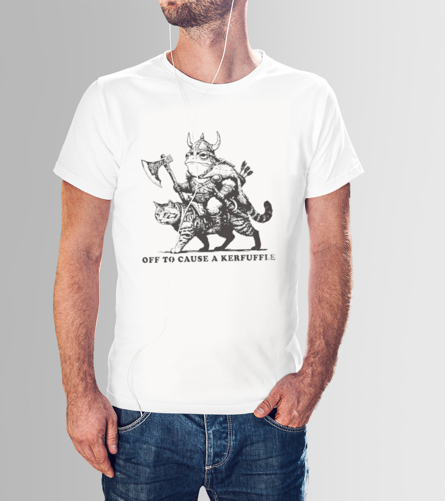 Off To Cause A Kerfuffle Viking And Cat Adventure T-Shirt
