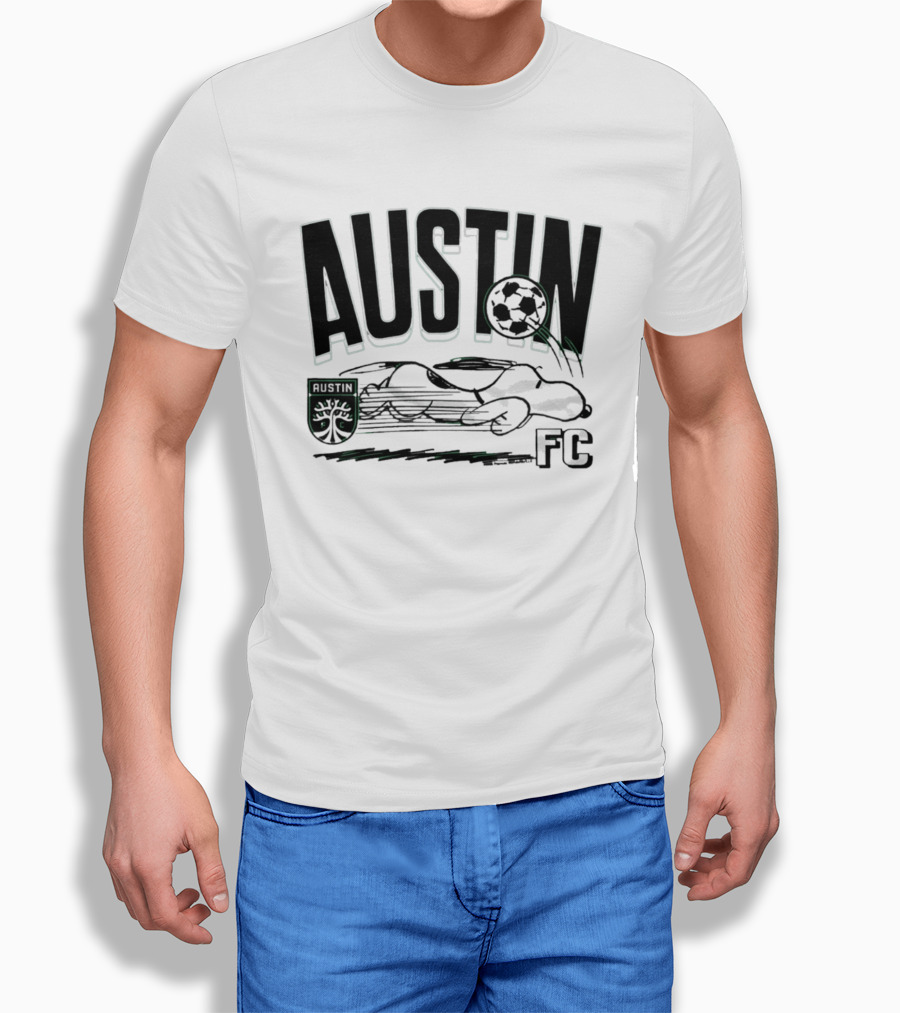 Austin FC Peanuts Snoopy Soccer Collaboration T-Shirt