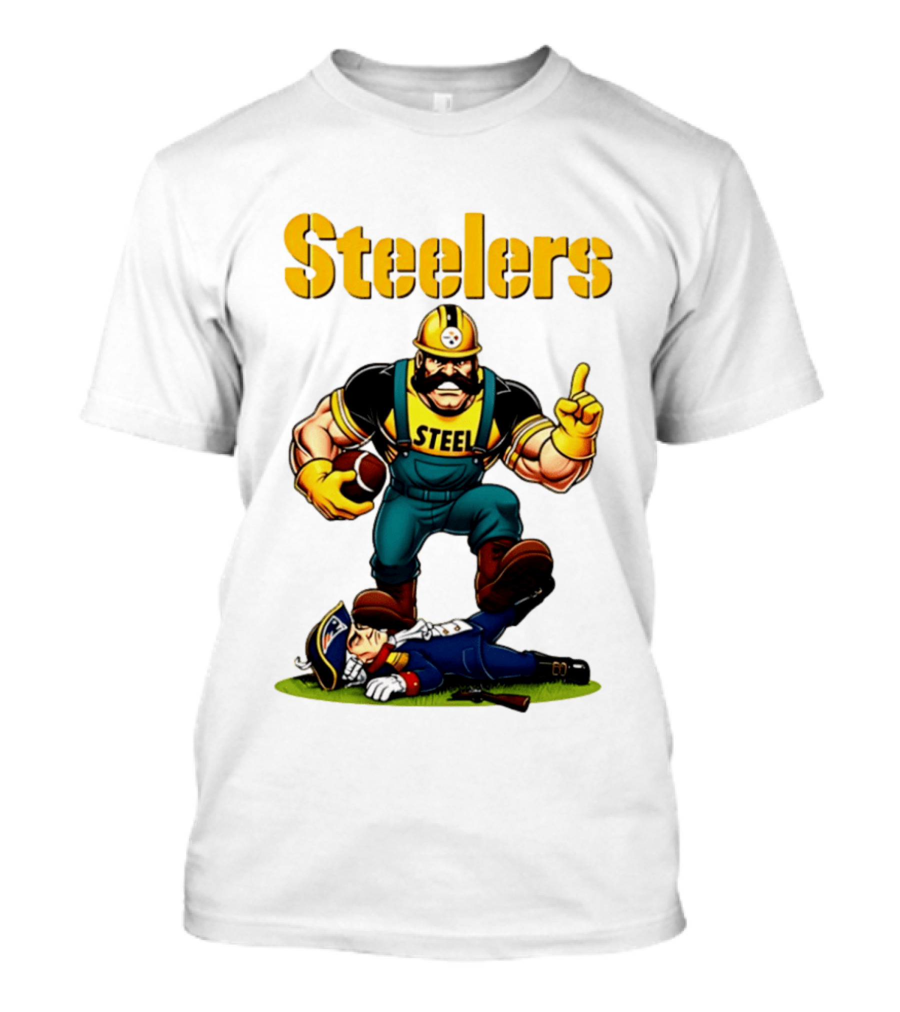 Pittsburgh Steelers Steelworker Triumphs Over New England Patriots Rivalry T-Shirt