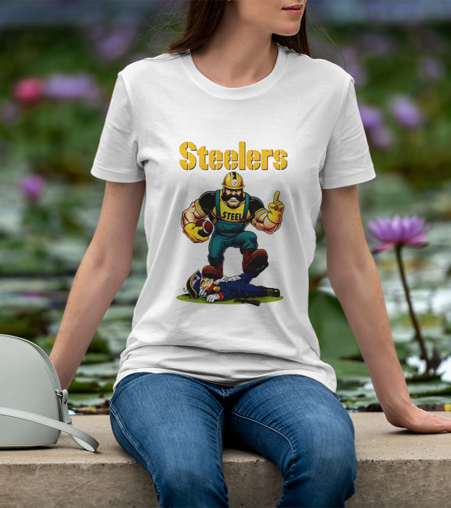 Pittsburgh Steelers Steelworker Triumphs Over New England Patriots Rivalry T-Shirt