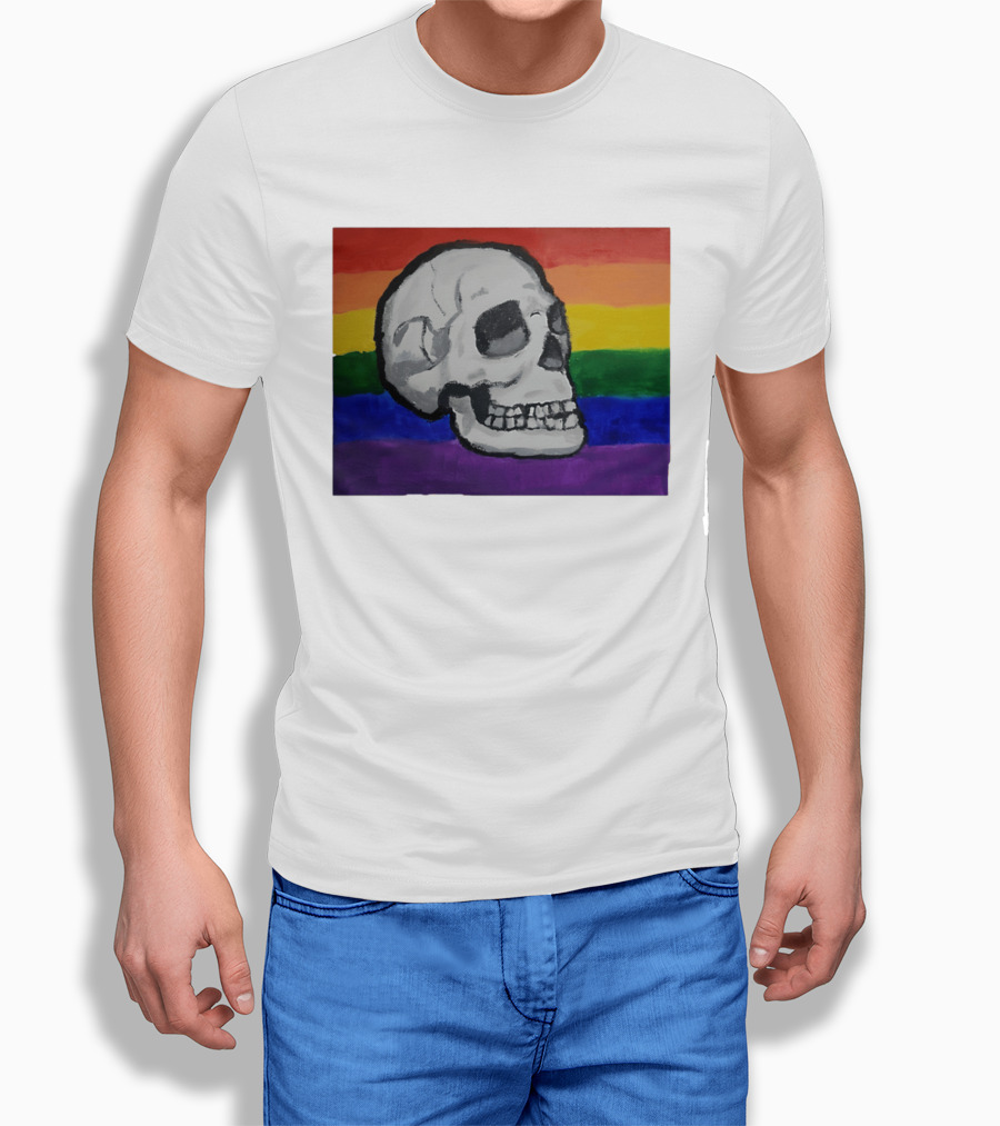 Pride Skull LGBT Rainbow Flag T-Shirt