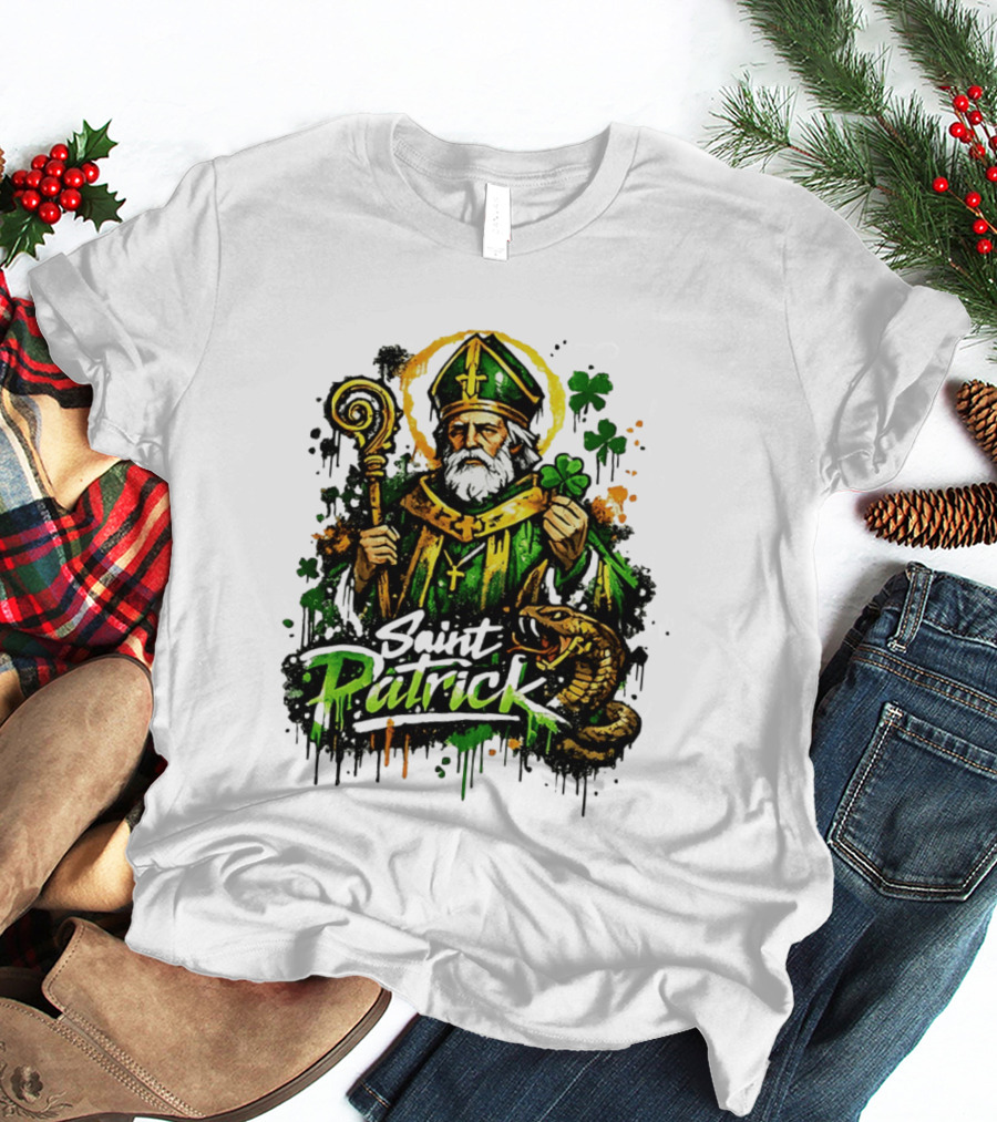 Saint Patrick Ireland St Patrick's Day With Shamrock And Snake T-Shirt