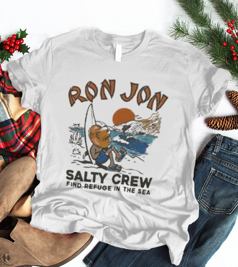 Salty Crew Ron Jon Find Refuge In The Sea Relaxation Scene T-Shirt