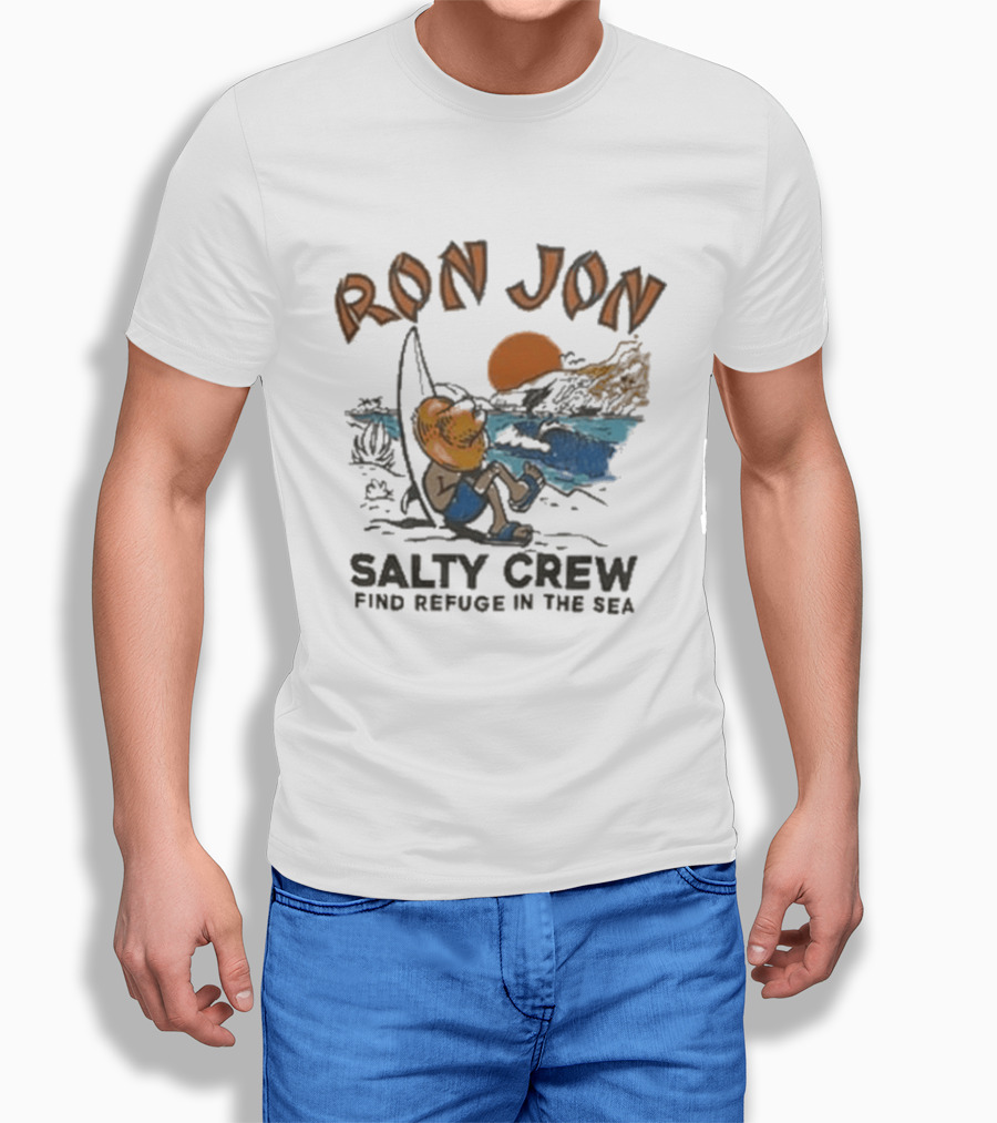 Salty Crew Ron Jon Find Refuge In The Sea Relaxation Scene T-Shirt