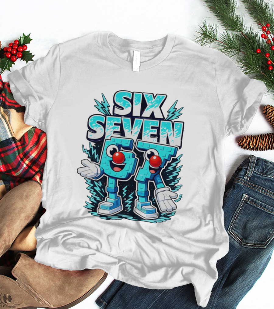 Six Seven 67 Red Nose Characters With Excited Expressions T-Shirt