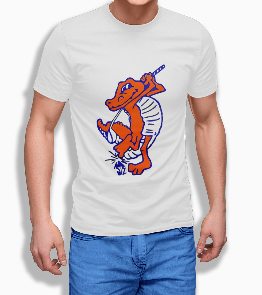 Swinging Gator Vintage Cartoon Playing Golf T-Shirt