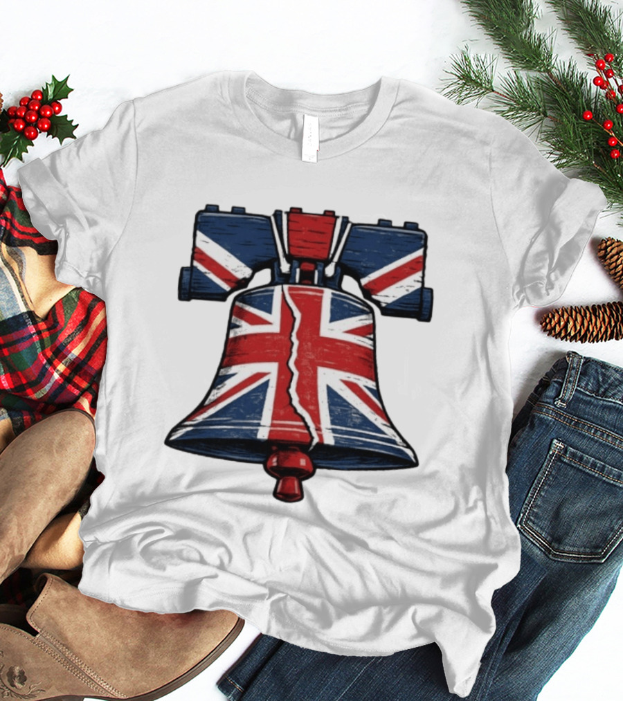 Union Jack Liberty Bell UK American Icon Fusion T-Shirt