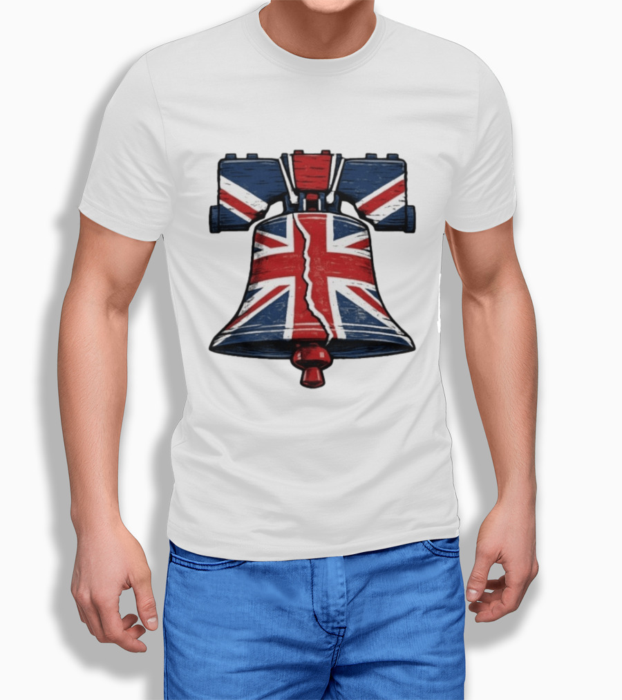 Union Jack Liberty Bell UK American Icon Fusion T-Shirt