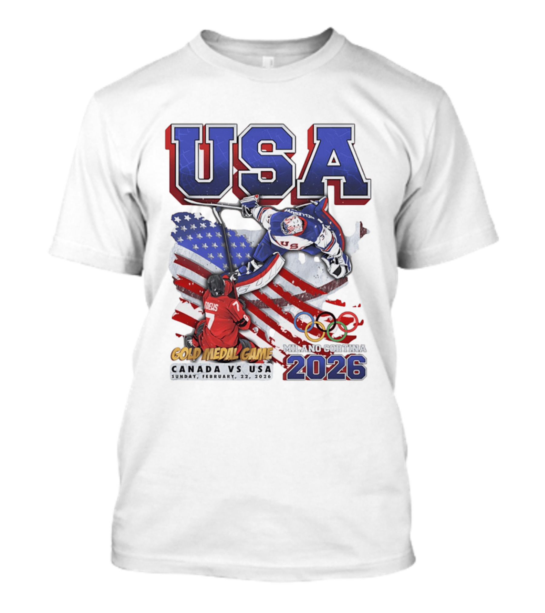 USA Hockey Gold Medal Game Canada Vs USA Milano Cortina 2026 T-Shirt