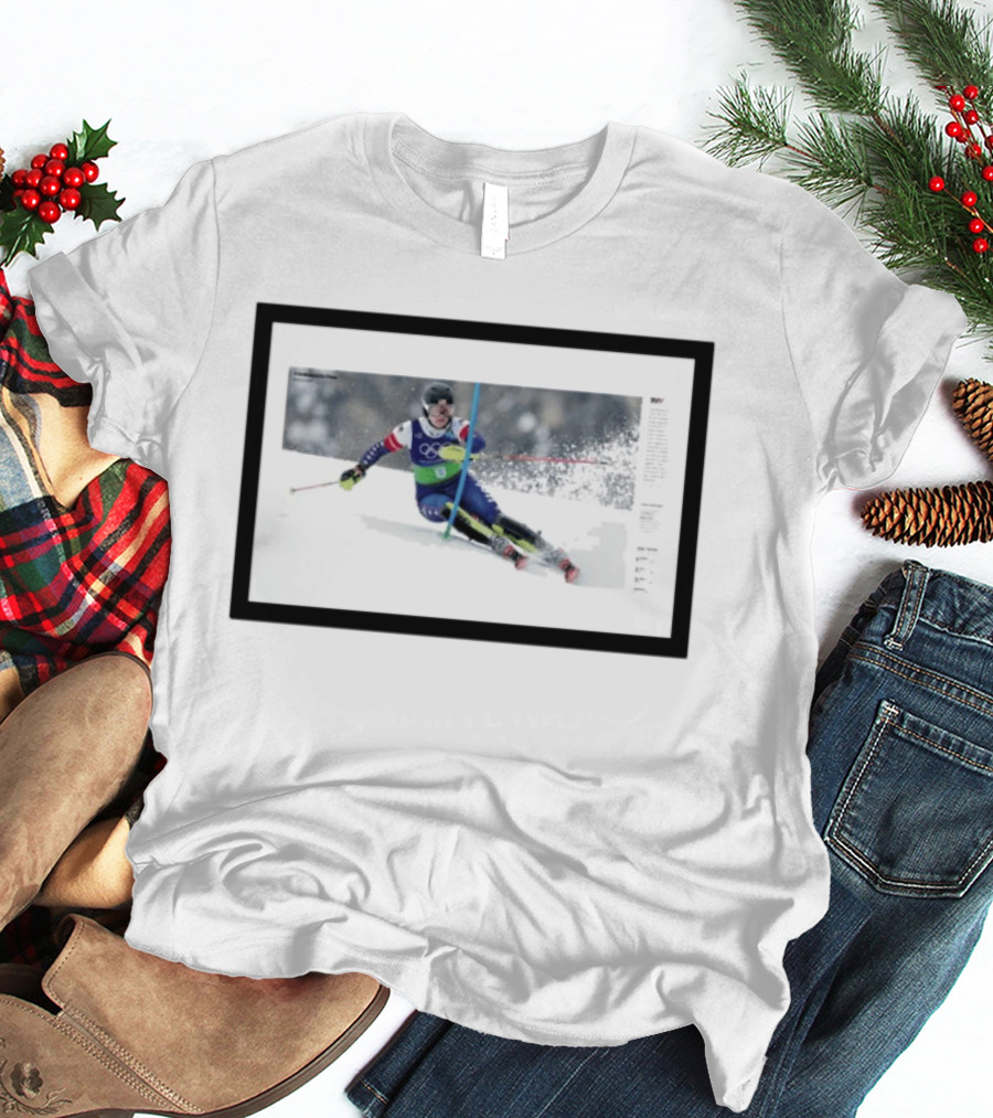 Winter Olympics 2026 Alpine Skiing Women's Team Combined Slalom Action T-Shirt