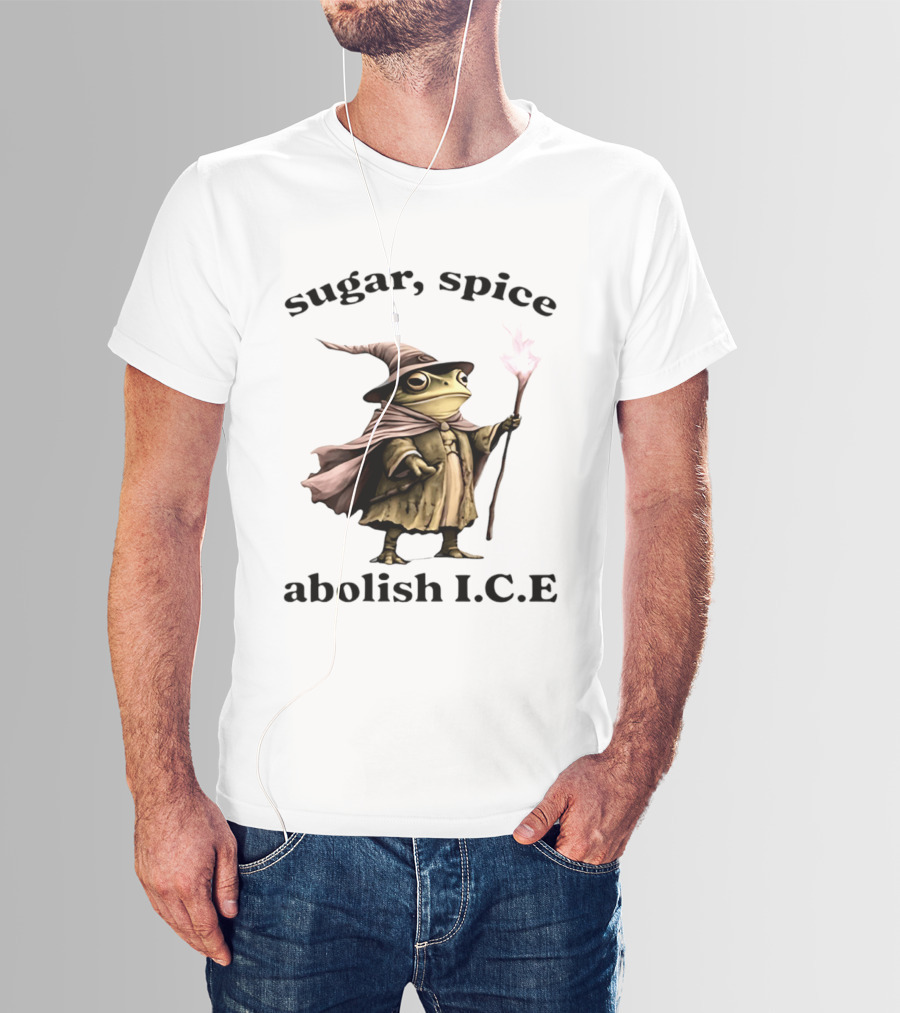 Sugar Spice Wizard Frog Abolish ICE 2026 T-Shirt