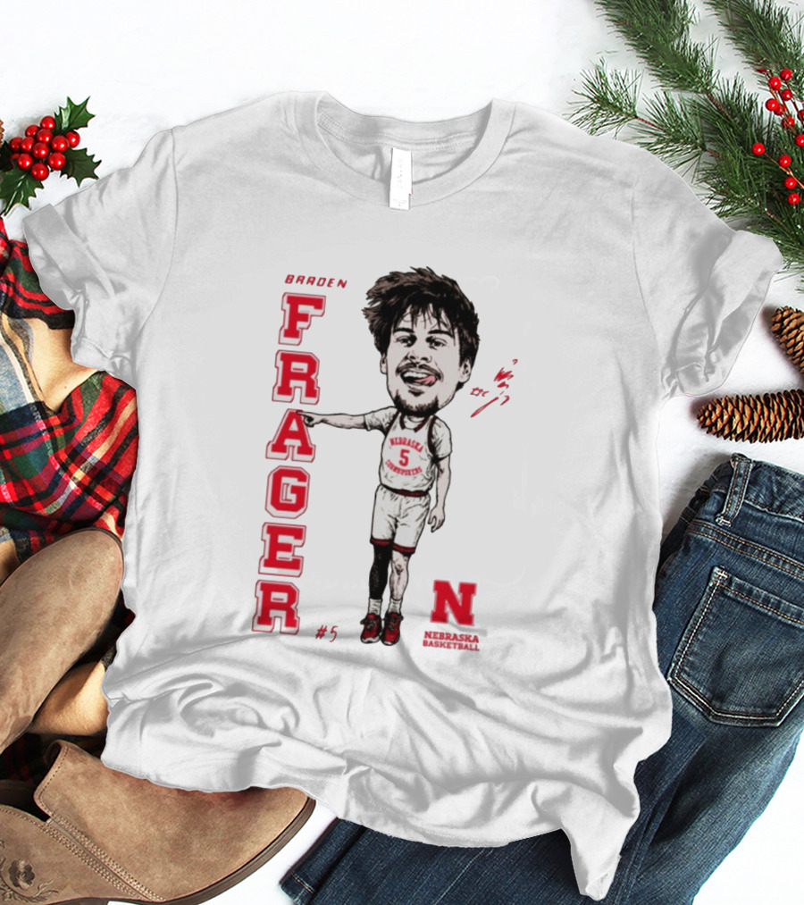 Braden Frager Nebraska Cornhuskers Basketball Caricature #5 T-Shirt