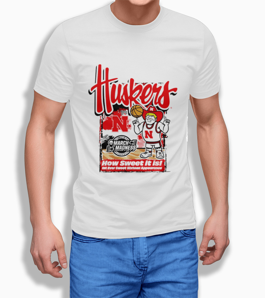 Nebraska Cornhuskers March Madness 2026 Sweet 16 Celebration Basketball Huskers How Sweet It Is T-Shirt