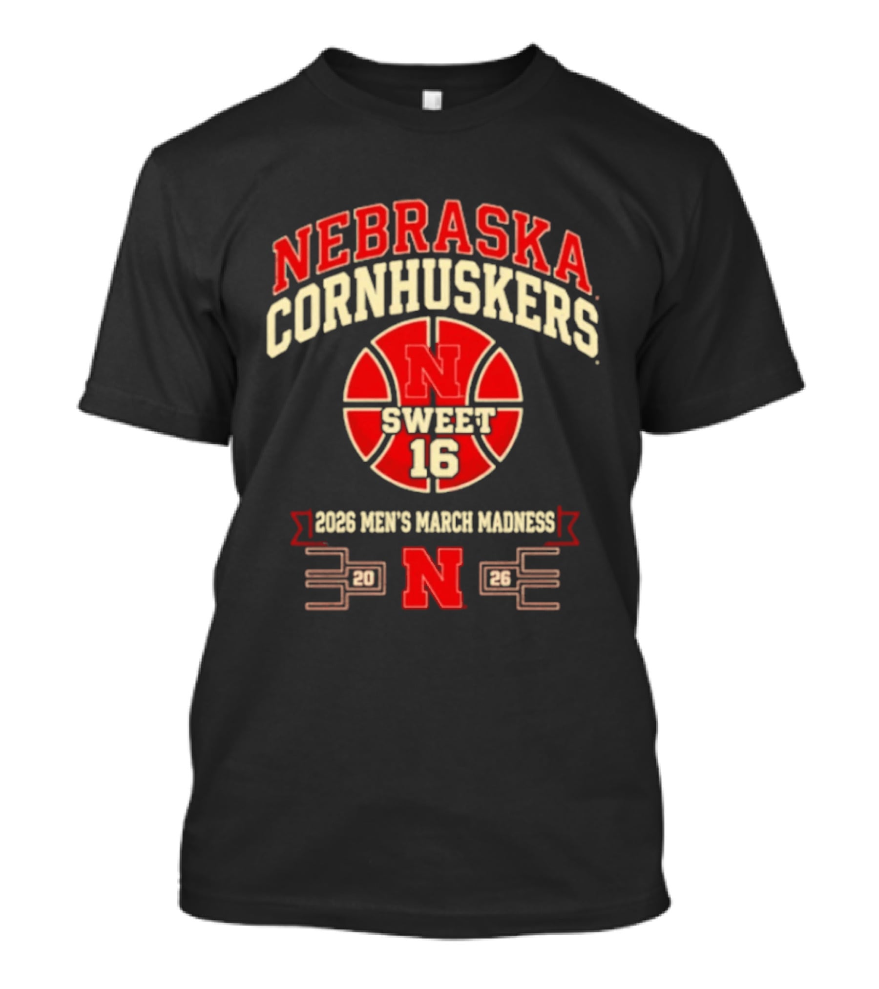 Nebraska Cornhuskers Sweet 16 2026 Men's March Madness T-Shirt