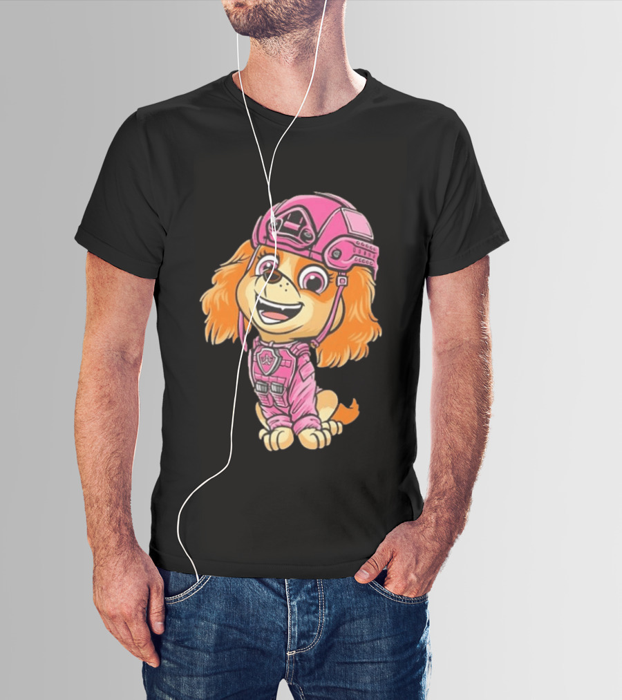 Paw Patrol Skye Air Rescue Pup In Pink Helmet And Suit T-Shirt