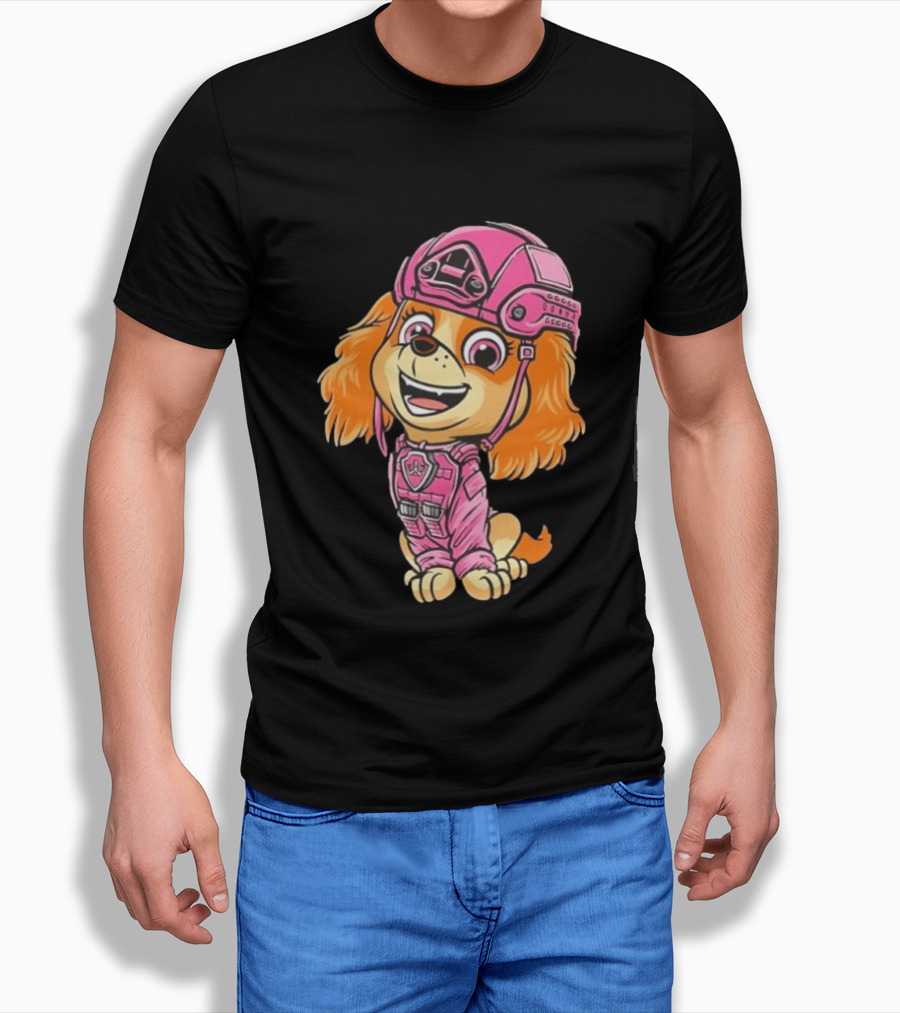 Paw Patrol Skye Air Rescue Pup In Pink Helmet And Suit T-Shirt
