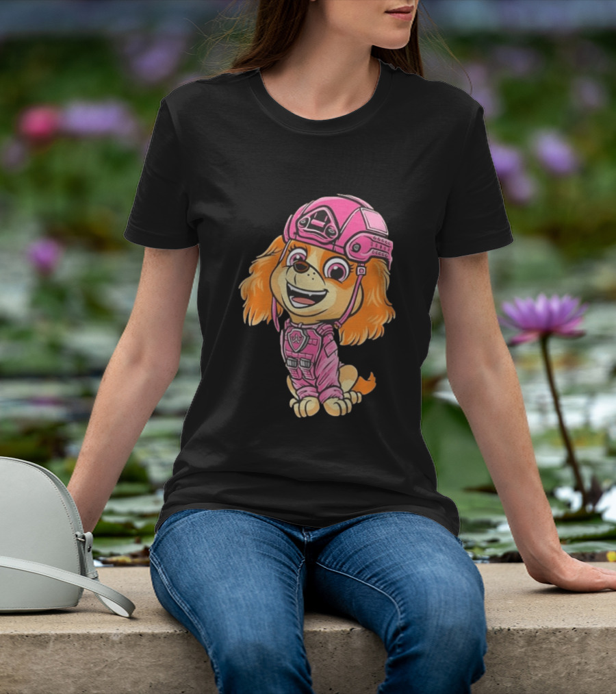 Paw Patrol Skye Air Rescue Pup In Pink Helmet And Suit T-Shirt