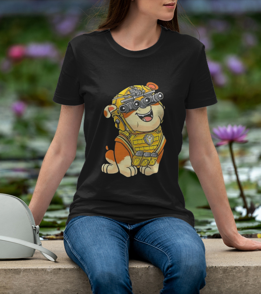 Rubble Construction Paw Patrol Dog Night Vision Goggles T-Shirt