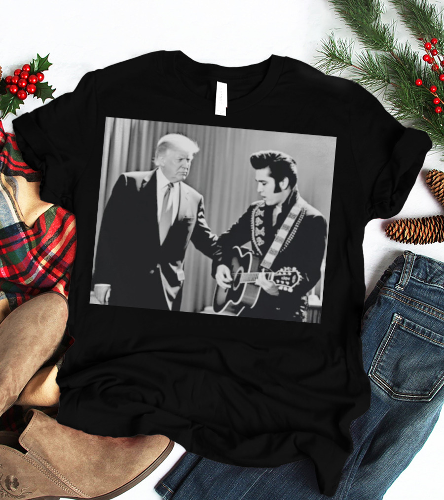 Donald Trump Elvis 2026 Collaboration With Guitar Performance T-Shirt