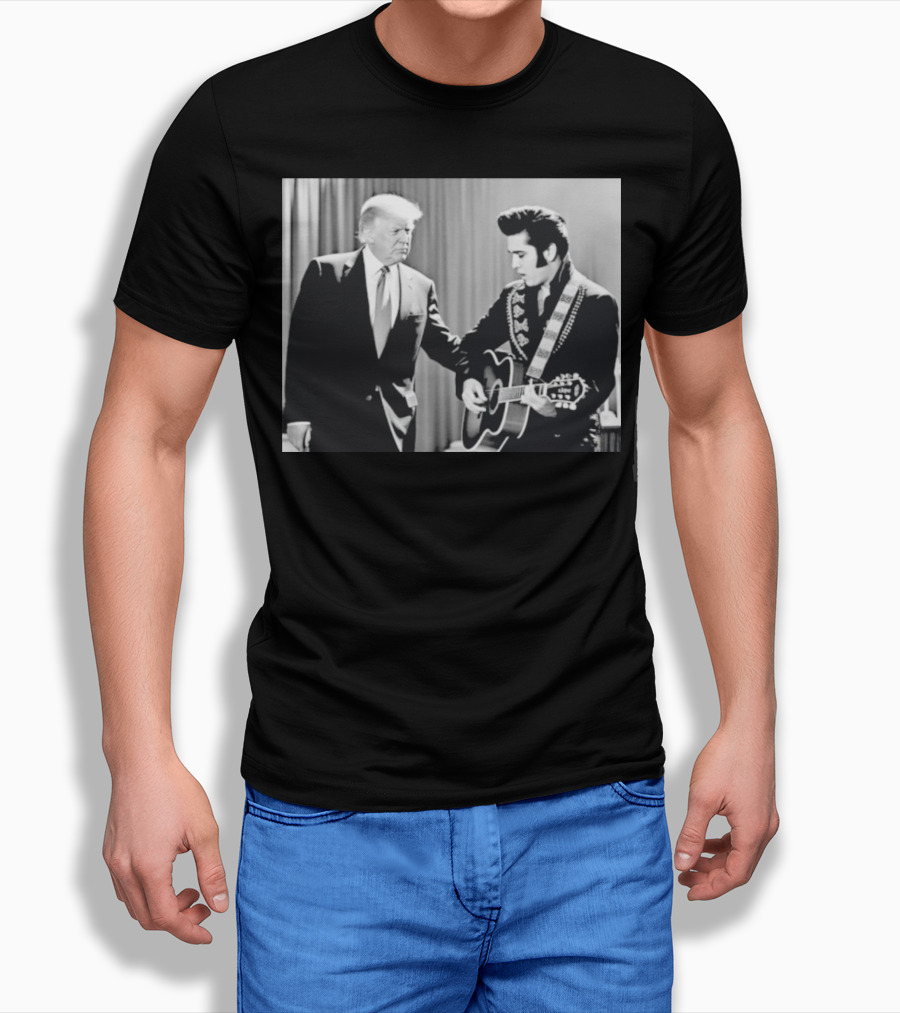 Donald Trump Elvis 2026 Collaboration With Guitar Performance T-Shirt