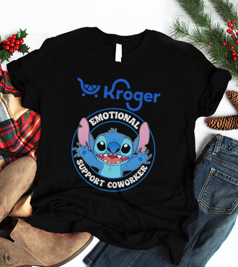 Kroger Emotional Support Coworker Stitch T-Shirt