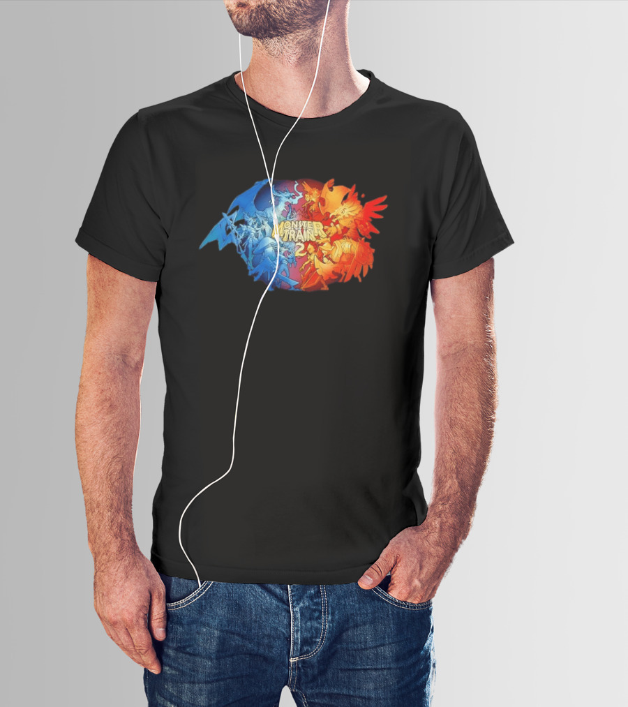 Monster Train 2 Blue Dragon Vs Red Phoenix Battle T-Shirt