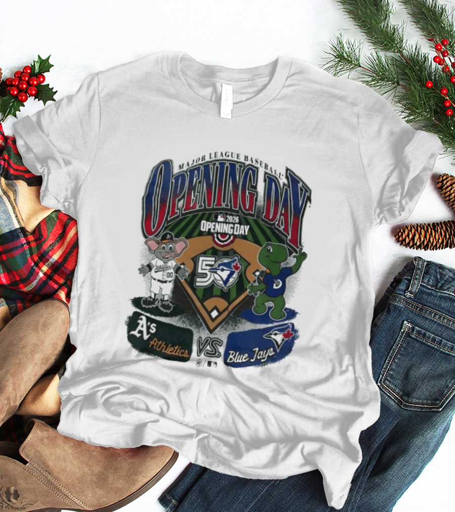 Major League Baseball Opening Day Athletics Vs Blue Jays 1992 T-Shirt