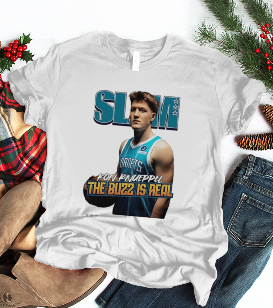 SLAM Kon Knueppel The Buzz Is Real Hornets Basketball T-Shirt