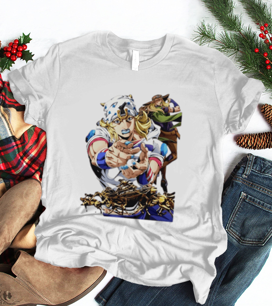 Steel Ball Run JoJo's Bizarre Adventure Gyro Zeppeli And Johnny Joestar Anime Characters T-Shirt