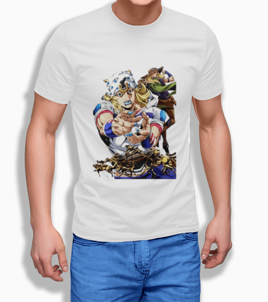 Steel Ball Run JoJo's Bizarre Adventure Gyro Zeppeli And Johnny Joestar Anime Characters T-Shirt