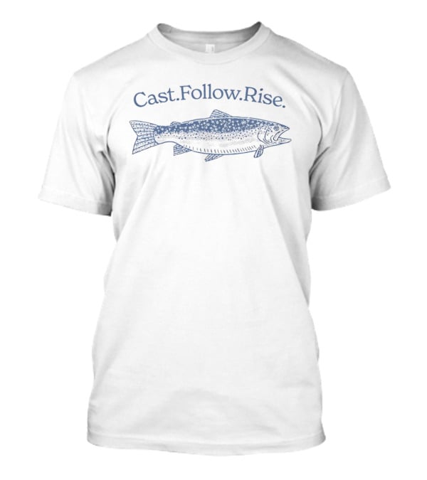 Cast Follow Rise Navy Fish Iconic Catching T-Shirt