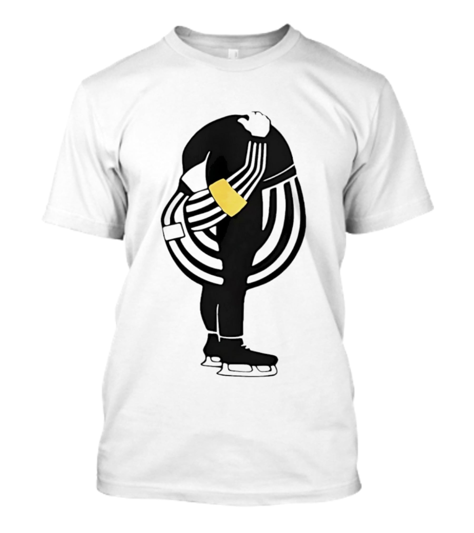 Grace In Motion Ice Skater With Striped Outfit And Yellow Arm Band T-Shirt