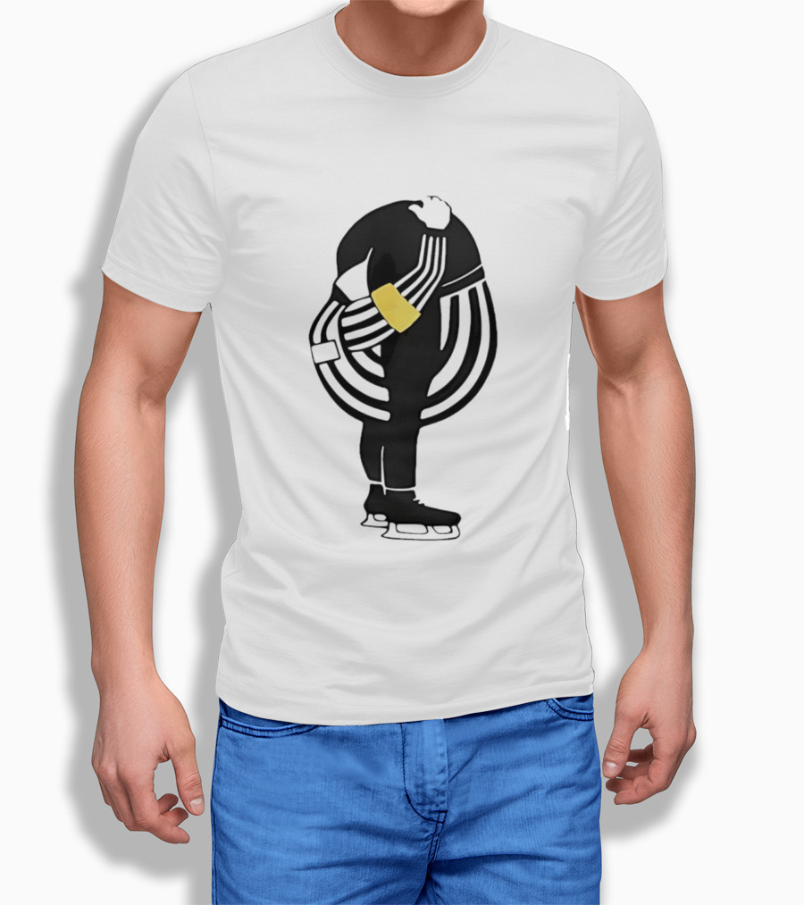 Grace In Motion Ice Skater With Striped Outfit And Yellow Arm Band T-Shirt