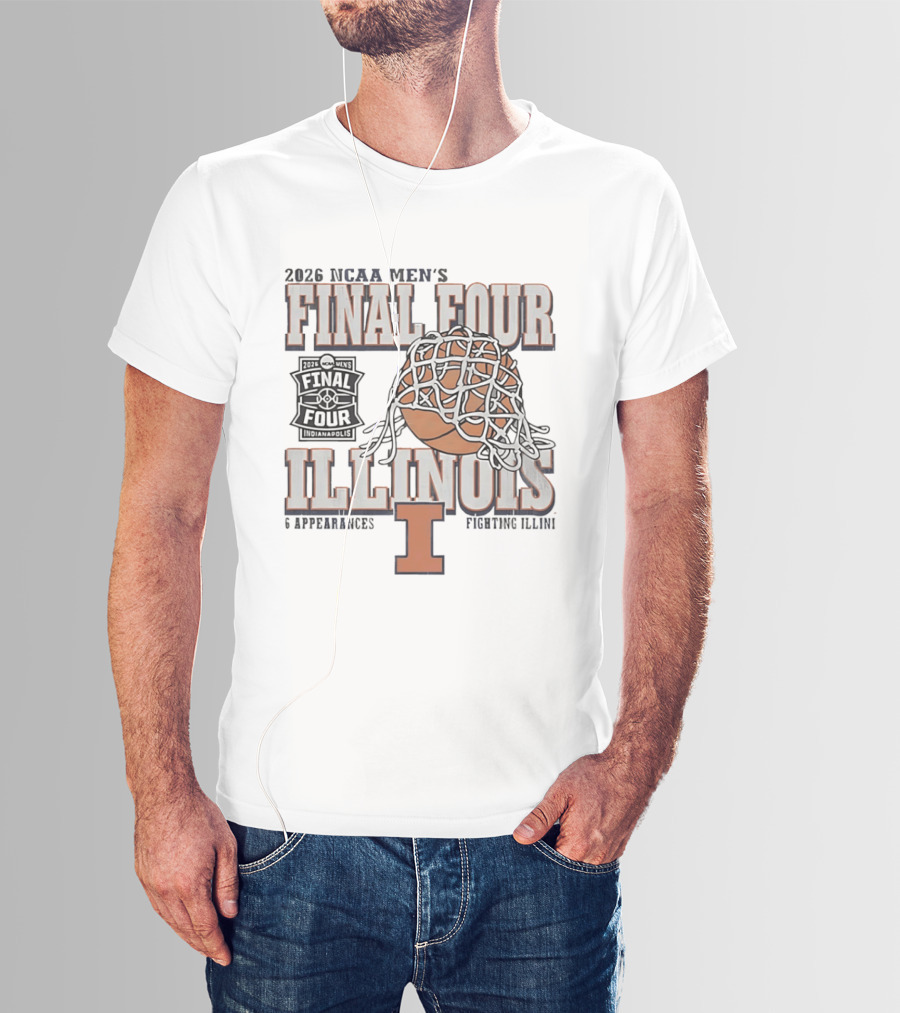 2026 NCAA Men's Final Four Illinois Fighting Illini Basketball 6 Appearances T-Shirt